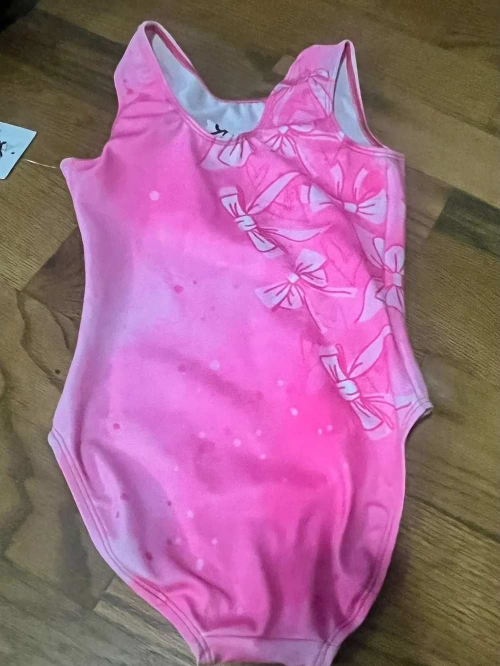 New  pink GKids Blush Bows Tank Leotard gymnastics tumble dance leotard sz CM